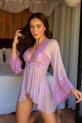 Robe Tule E Renda Use Intui O Lingerie